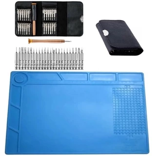 Kit Ferramenta 25 Peças para Manutenção Celular Notebook + Manta Silicone Antiestática