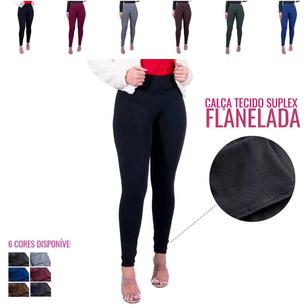 Legging Básica Flanelada Preta Calça