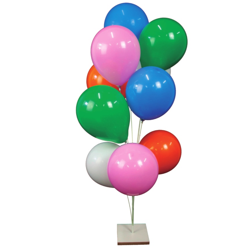 Suporte para balões, base plástica de 21 cm + 10 varetas tamanhos
