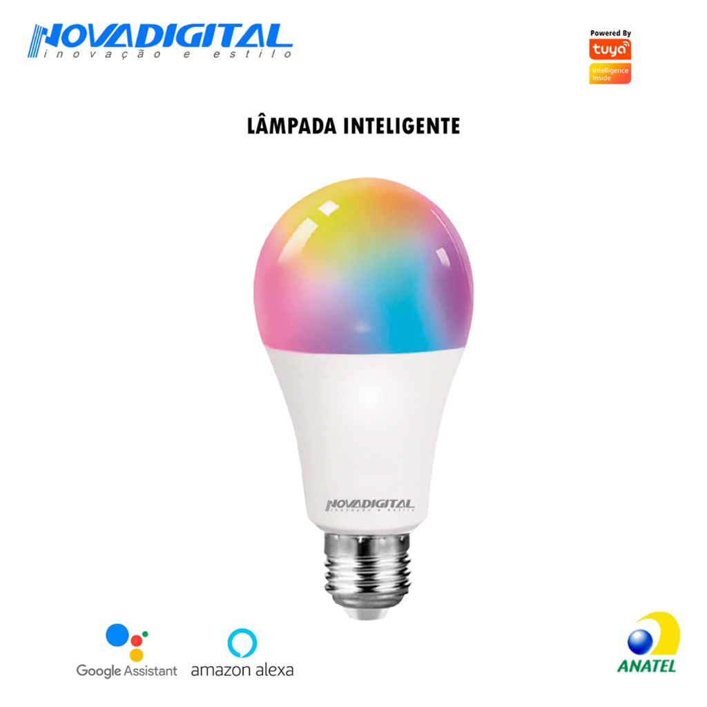 Lâmpada Inteligente Smart Wi fi 10w Nova Digital Rgb Alexa Shopee Brasil