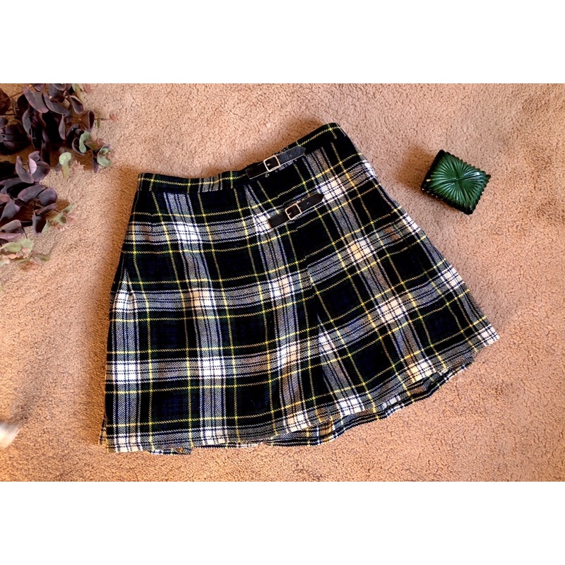 Saia kilt de lã xadrez (Deep Royal) - Mulheres