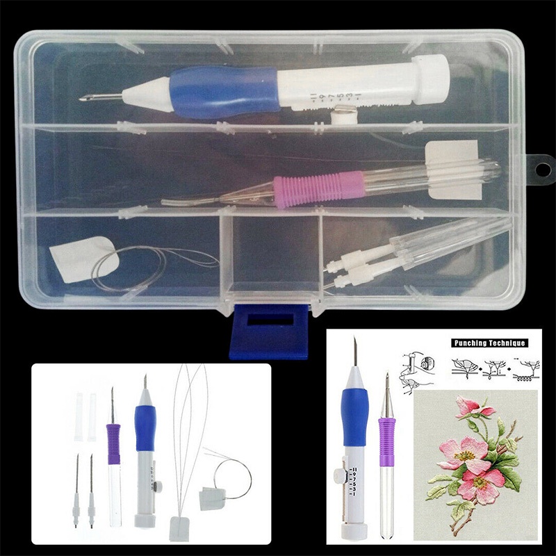 Magic DIY Embroidery Pen Set Kits Knitting Sewing Tool Kit Punch Needle ...