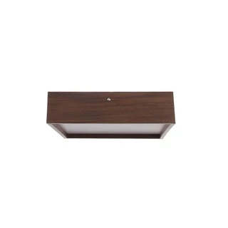Plafon Quadrado Madeira 25x25 cm 2 luzes Natural Teto Moderna Decorativa