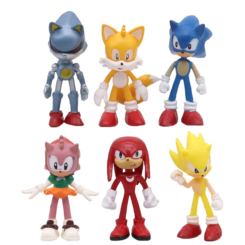 Bonecas Sonic Bonecos 6pcs/kit The Hedgehog Anime Figura