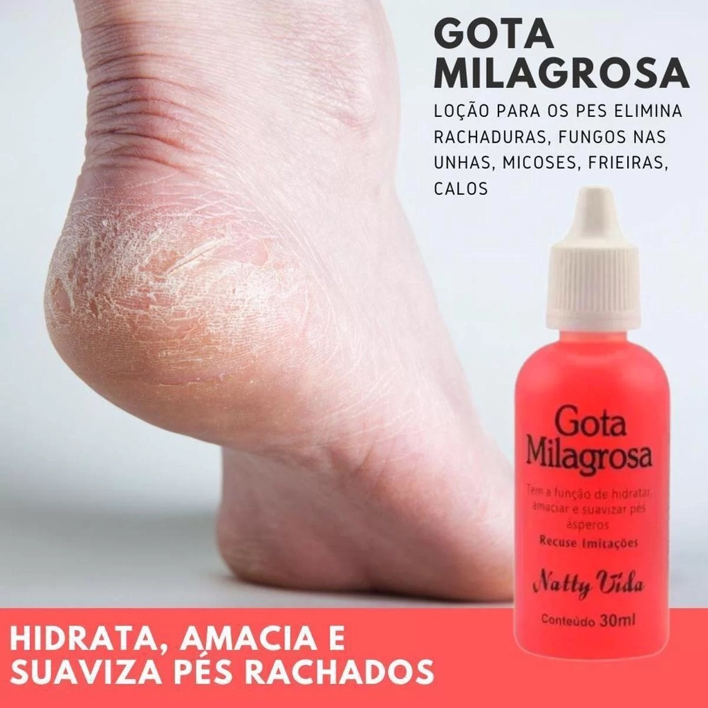 Gota Milagrosa para pés combate Rachaduras e Ressecamento Original ...