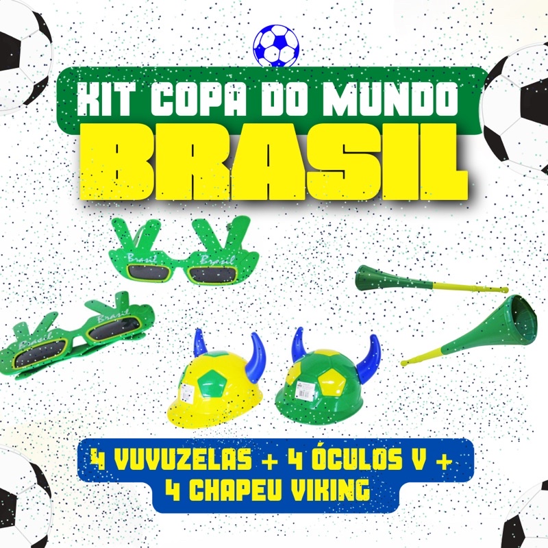 Kit Jogo do Brasil COPA DO MUNDO, FESTA, ANO DO HEXA