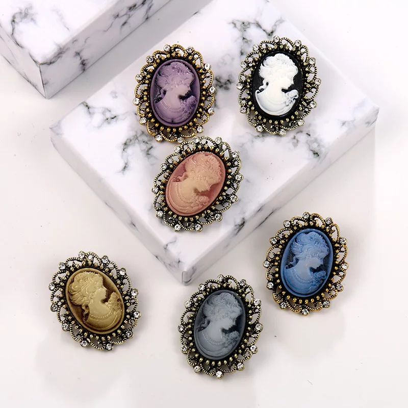 Broche de Luxo Vintage Camafeu Caixinha Veludo de luxo para broche