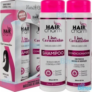Kit Liso Ceramidas Natu Charm com Queratina e D´Pantenol