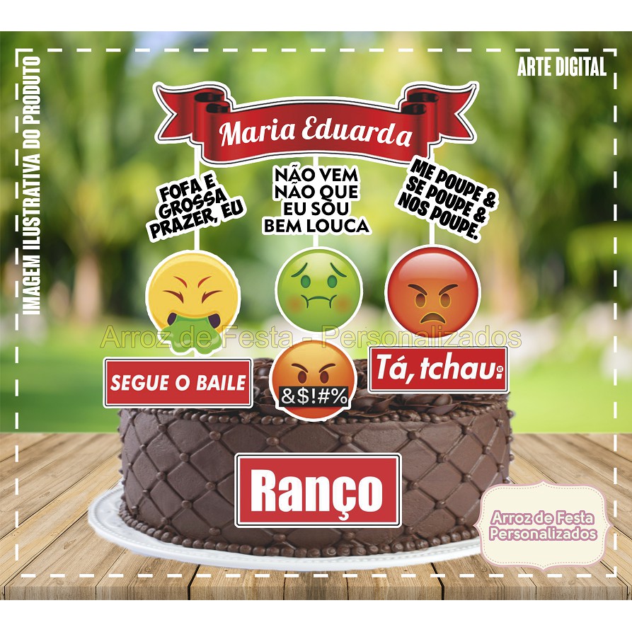 Topo de Bolo Topper de Bolo Personalizado Ranço | Shopee Brasil