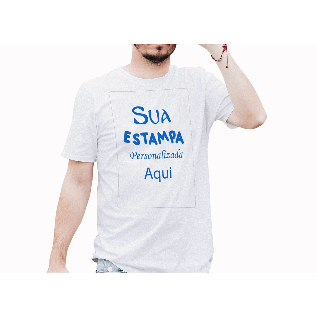 Camiseta Personalizada Poliéster Branca Com Sua Logo na Frente e