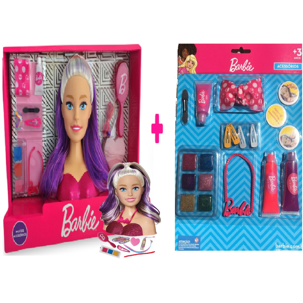 Busto De Boneca Com Acessórios - Barbie Styling Head Faces - Rosa - Pupee -  Lista Kids Todo Cartoes