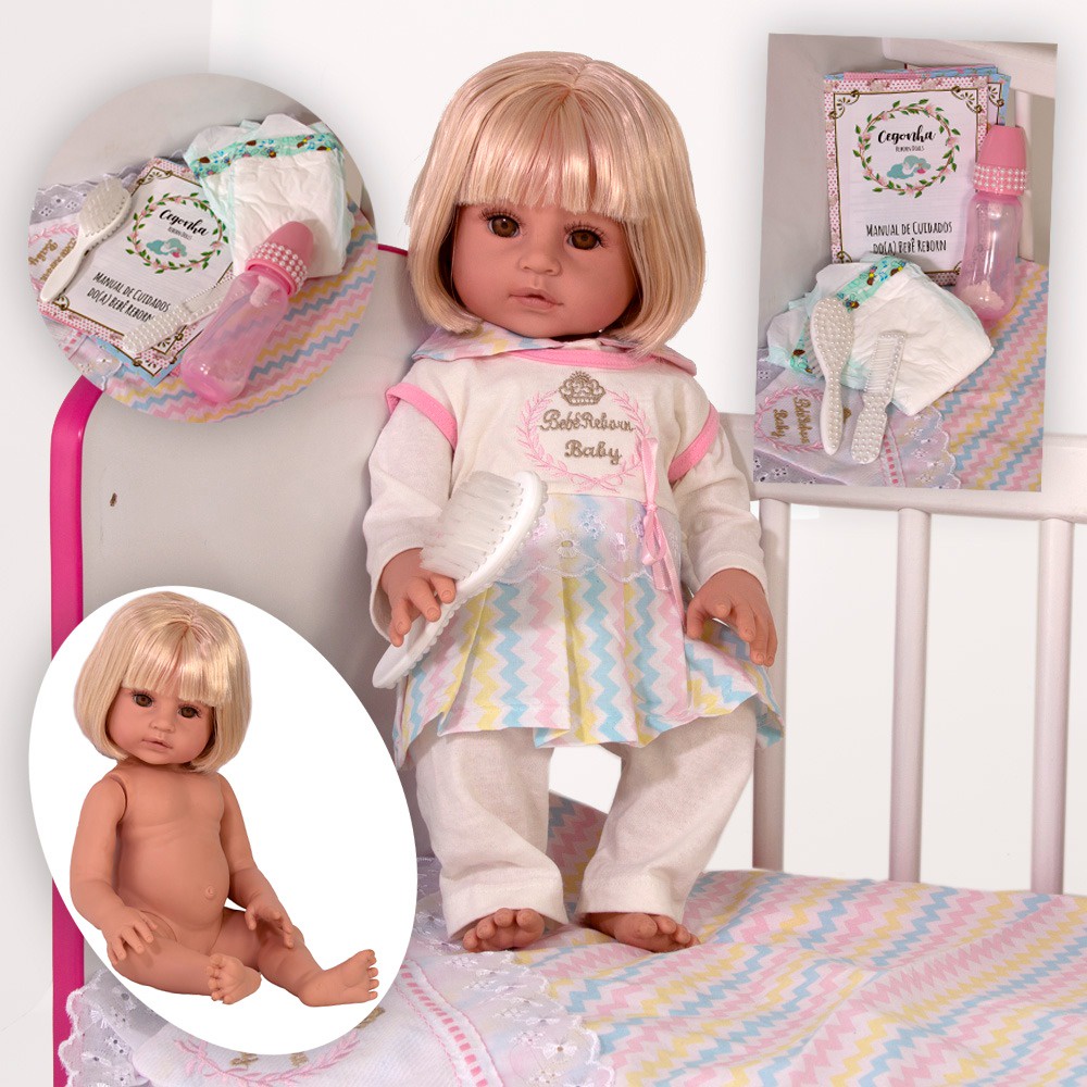 Bebe reborn silicone boneca mariana delicada 48 cm store doll