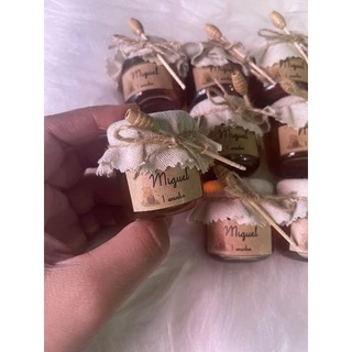 Kit com 10 unidades da lembrancinha nascimento casamento potinho de vidro para mel
