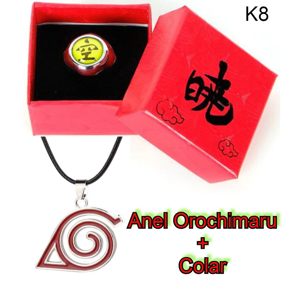 Kit Akatsuki Capa + Bandana + Anel Horochimaru Vila Oculta do Som Renegado  Anime Naruto