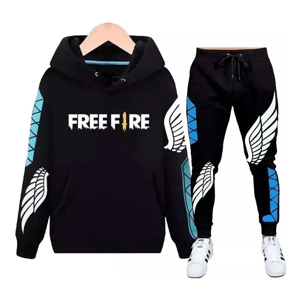 Moletom Free Fire Asa Angelical Masculino - Preto