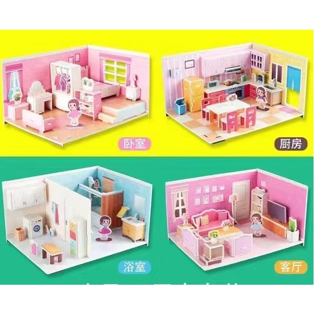 Color baby 2-em- 1 Dollhouse-Kitchen Colorido