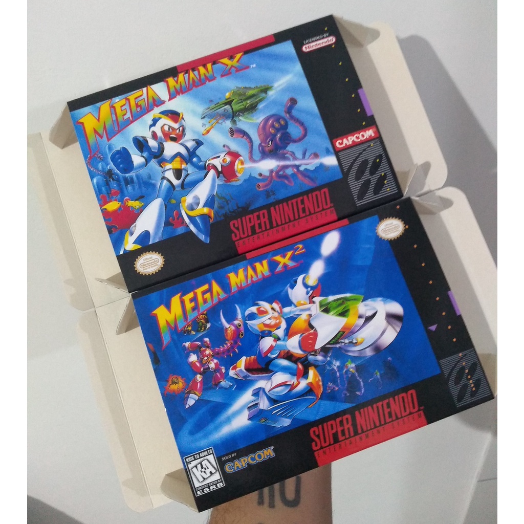 Caixas Megaman X e X2 Super Nintendo