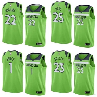 Nova Camisa Da Nba Timberwolves Jones Butler Wiggins Rose Clássico De Basquete Colete Esporte Edição Cidade Verde