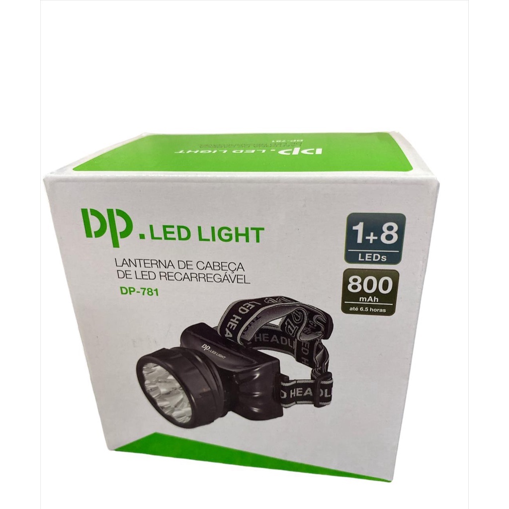 Lanterna de Cabeça Recarregável 9 LEDS DP-781 DP LED