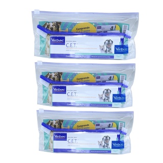 Kit Pasta Dental C.E.T Virbac Necessaire + Escova 3 Unidades