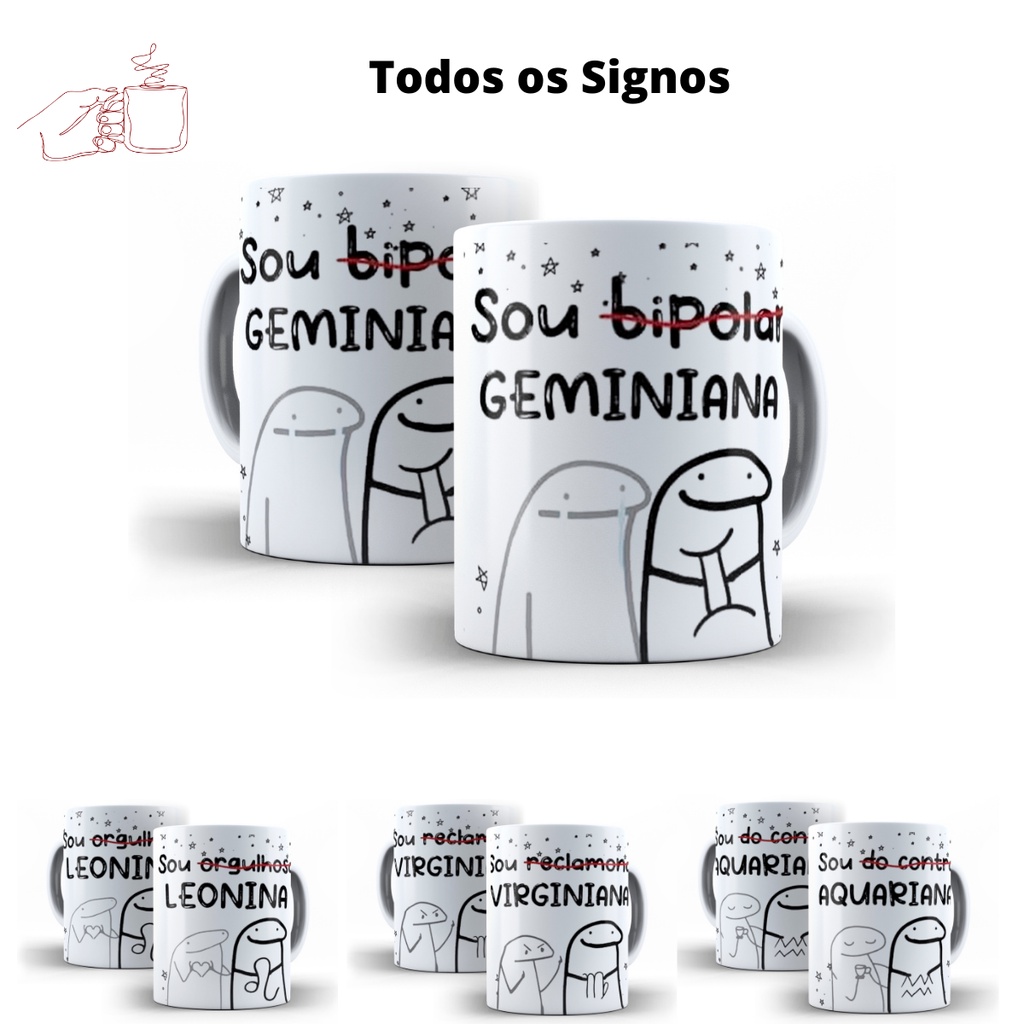 Caneca Meme Divertida Flork Signos Bento Cake Sticker | Shopee Brasil
