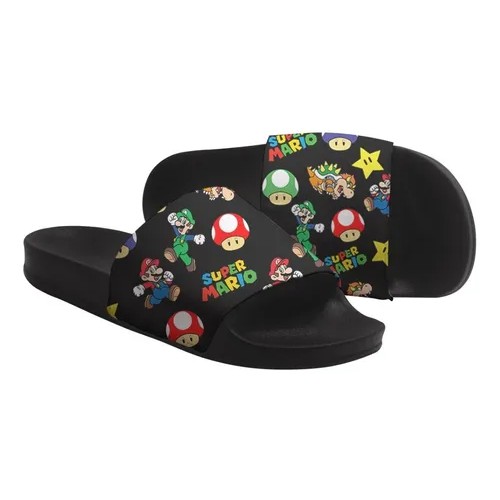 Chinelo Slide Sola PU Super Mario Bros Game Nintendo Tumblr Moda