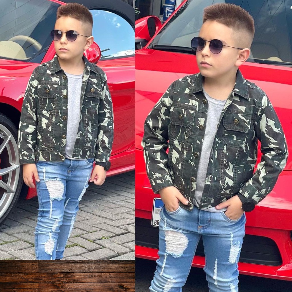 Jaqueta camuflada sale masculina infantil