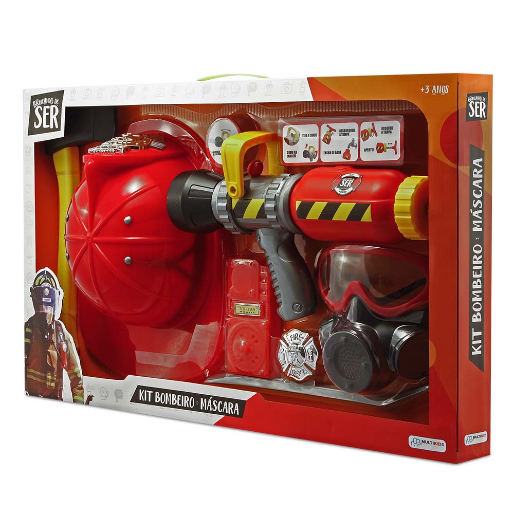 Caminhão Carreta Comboio Bombeiro Vermelho - 9055 - Cardoso Toys