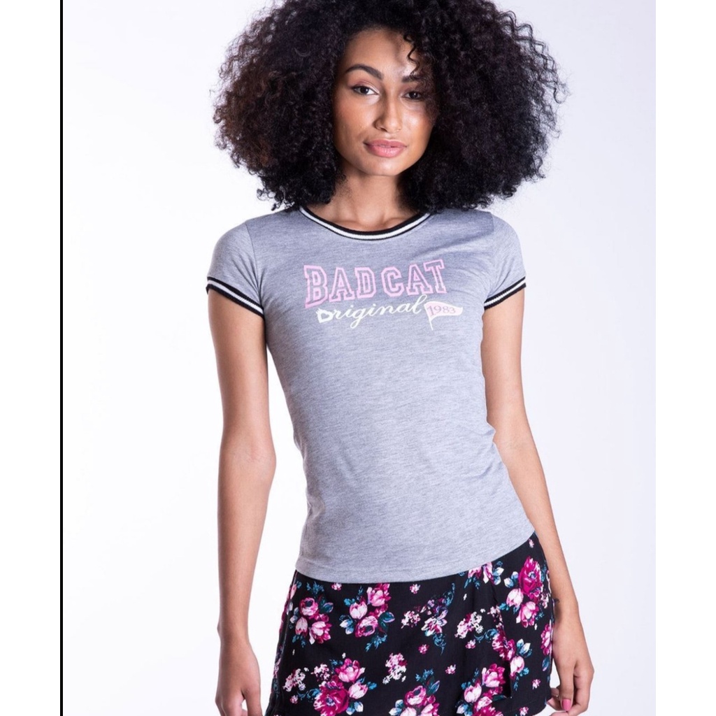 Baby Look Badcat Feminina Branca - Compre agora