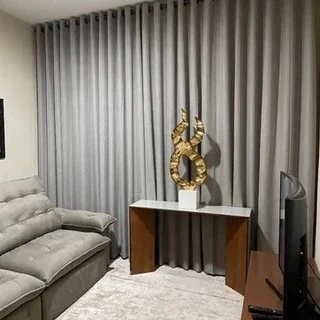 Cortina de Luxo Voil Gase De Linho 4,00 x 2,80 C/forro Blackout Grosso Original (Promoção)