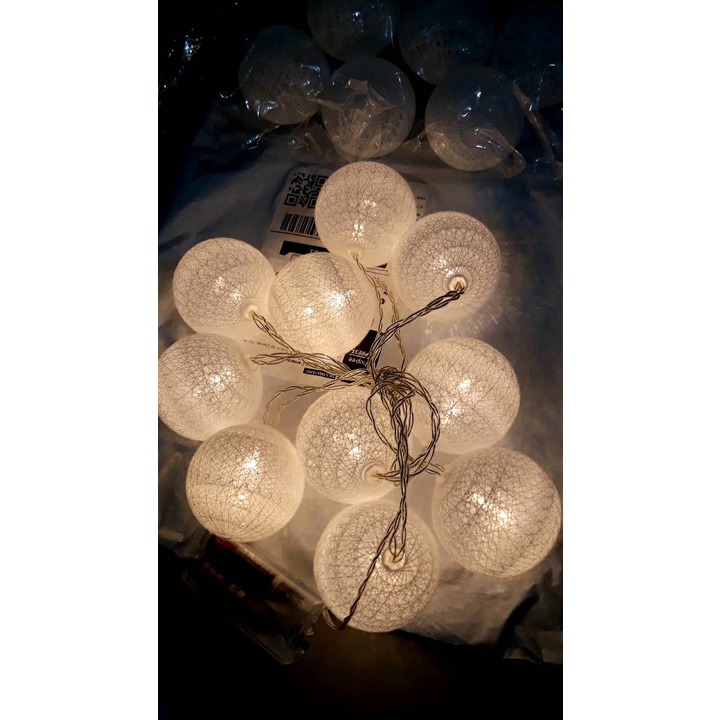 Cordão Varal Fio De Luz 10 Bolinhas 5cm Led pilha