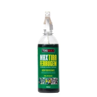 Max Tira Ferrugem Removedor Ferrugem Em Aço 500ML Togmax Limpa Oxidação Ferros Metais Cobres Inox Portões Bicicletas Portas Janelas