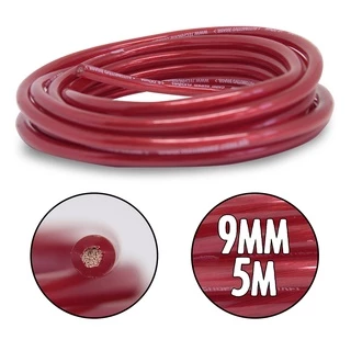 Fio Cabo 9mm Technoise Verm Fracionado 5 Metros Cabo Bateria