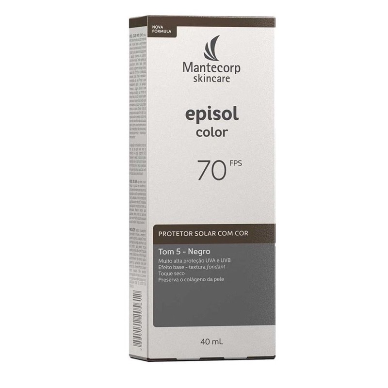 Protetor Solar Facial Episol Color Fps70 Tom 5 Negro 40ml | Shopee Brasil