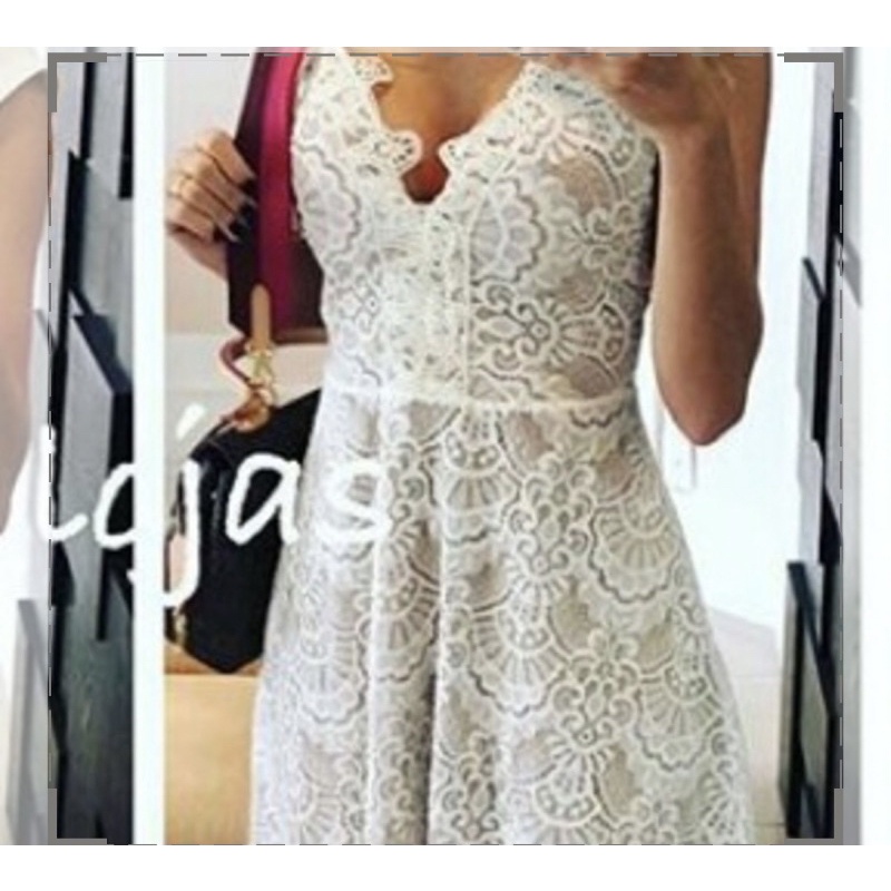 Vestido branco store de renda guipir