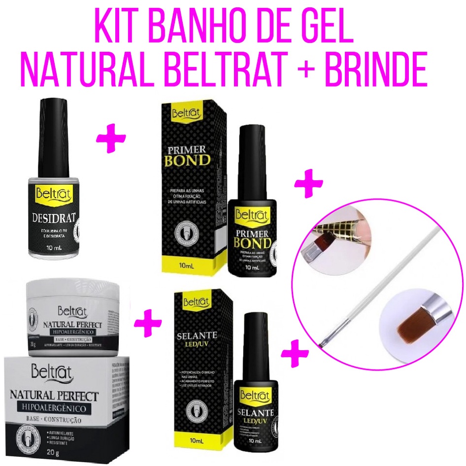 Kit Banho de Gel Natural - Beltrat - Brinde Pincel | Shopee Brasil