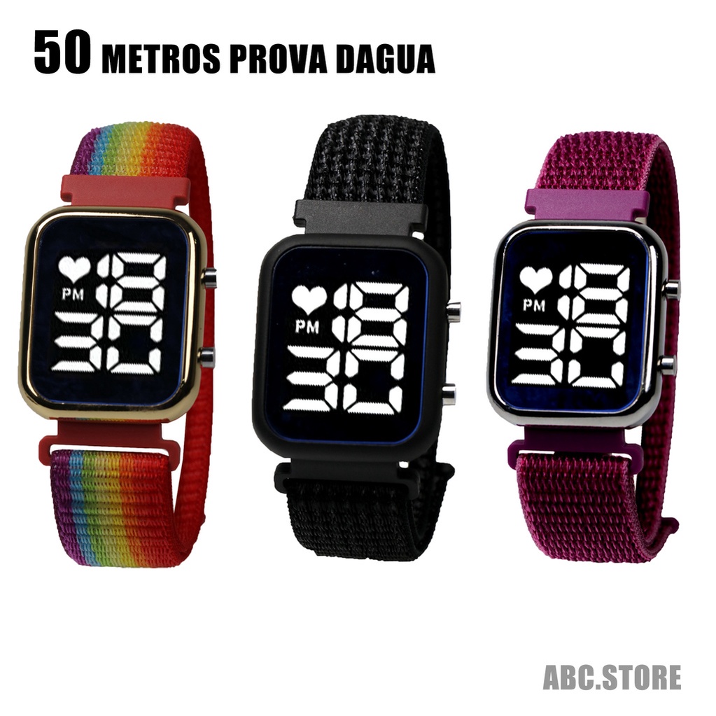 Relógio digital feminino e masculino Redonda Esportes LED | Shopee Brasil