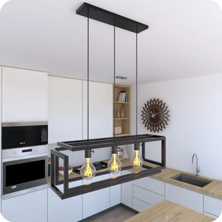 Pendente Luminária Industrial Preto Infinity Triplo