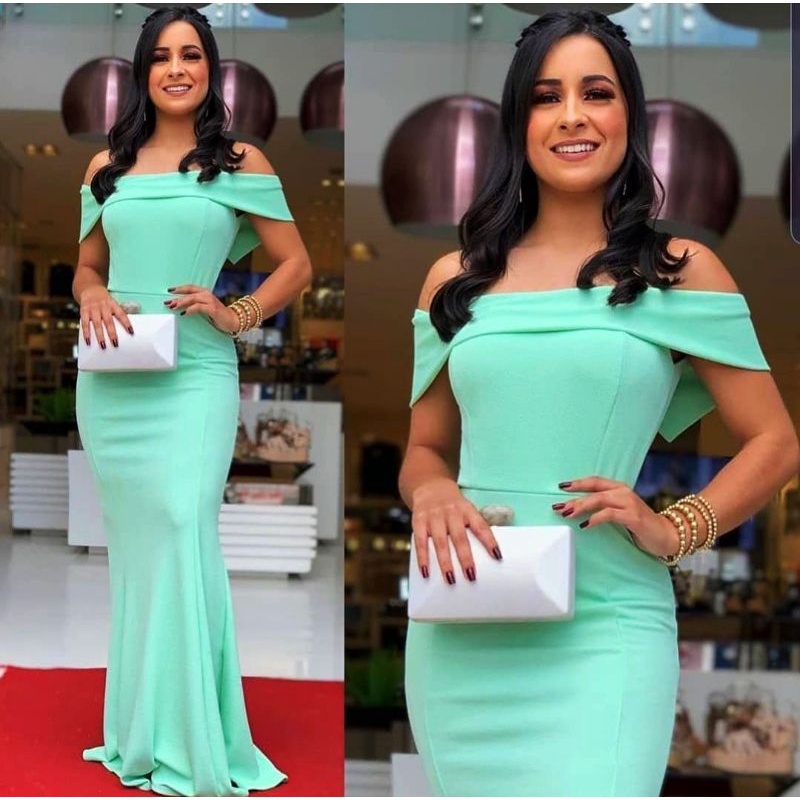 Vestido para best sale madrinha verde tiffany