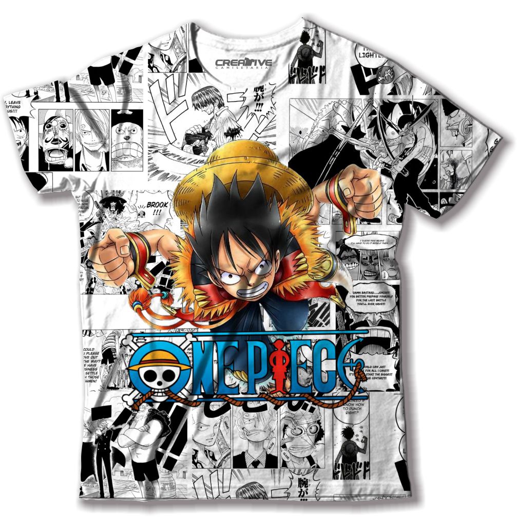 Camiseta Infantil One Piece Monkey D Luffy Anime Mangá #33