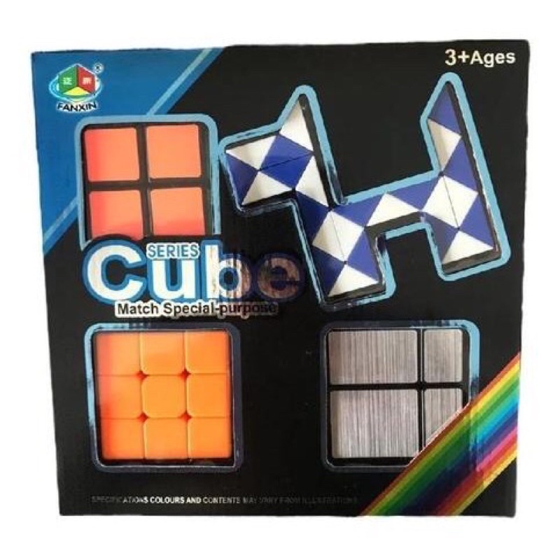 Kit 4 Cubos Magicos Diferentes Moyu Cubo Mágico Colorido 132