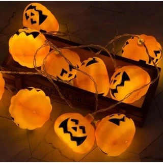 Abóbora Halloween Varal Led - C/12Enfeites