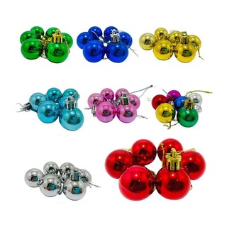 50 Bolinha Enfeite Natal Árvore Brilho 3cm Vermelha Dourada Colorida Brilhante