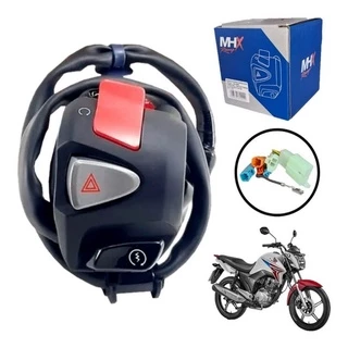 interruptor Alerta partida punho titan fan star 160 start fan titan 150 2014 2015 com botao pisca alerta sem cortar fios
