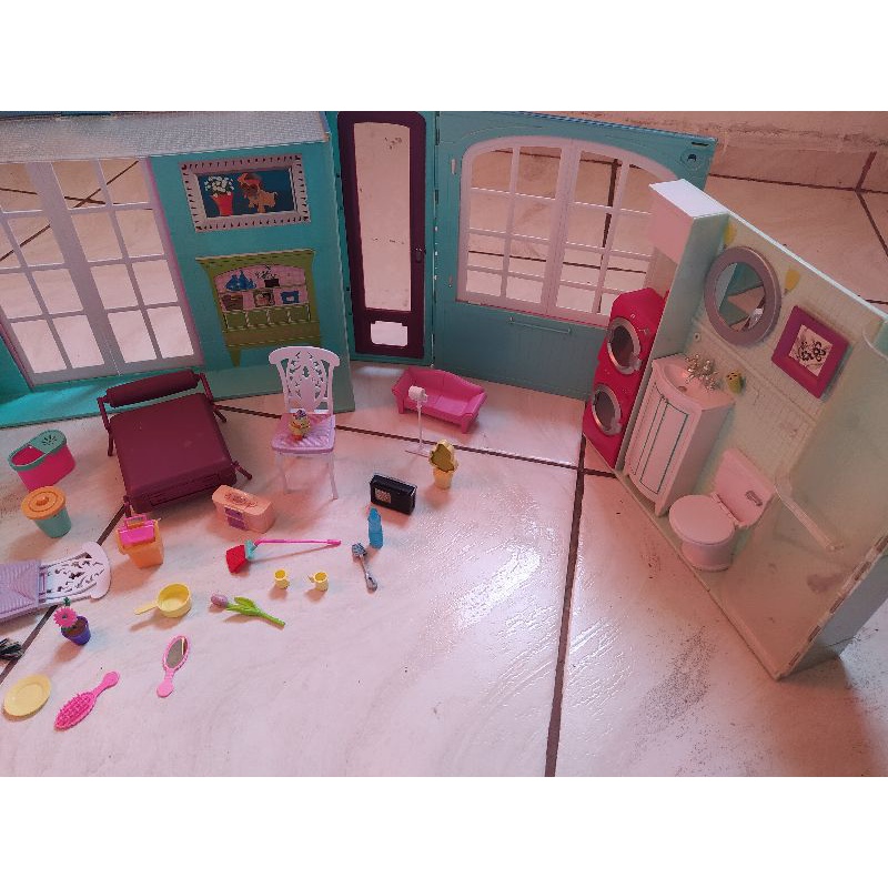 Kit Casa Bonecas Barbie E Móveis Lian Crem A+B – Darama – Loja