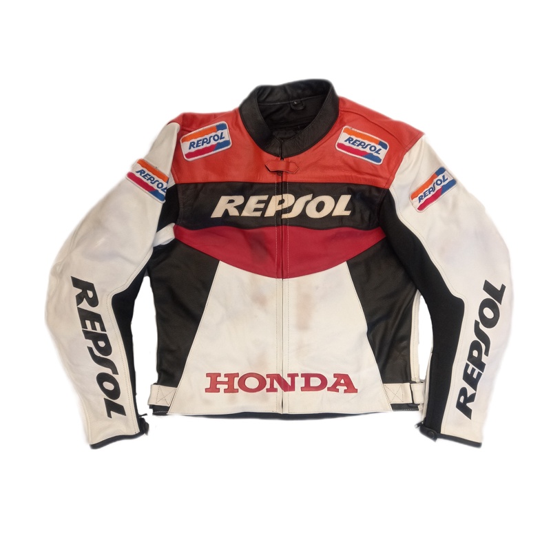 Jaqueta De Couro Repsol Team Honda Moto Gp Tamanho L Large