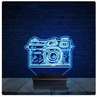Luminária Led Acrilico Abajur - Fotografia Câmera