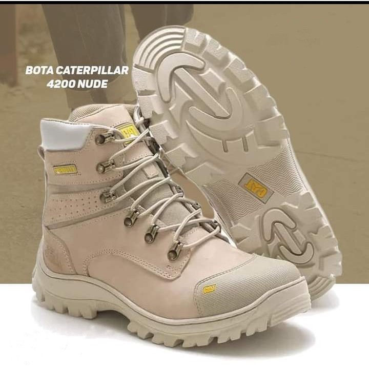 Bota Caterpillar Explorer em Couro Legítimo Lançamento - Nude