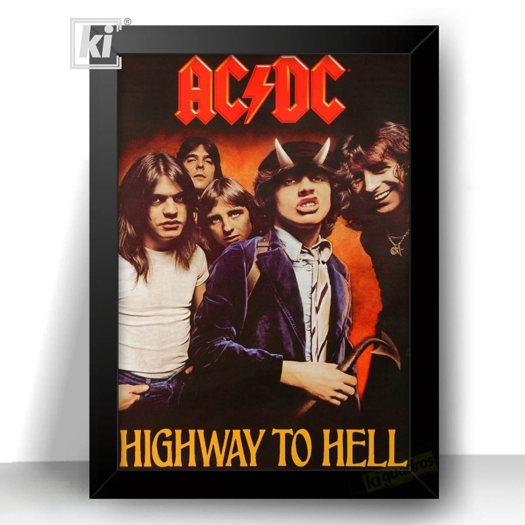 Quadro do Acdc Highway To Hell Rock Quadro moldura 44cm | Shopee Brasil