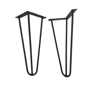 Kit 4 Pé Hairpin Leg 30cm 8mm Triplo Preto Pés De Ferro Mesa